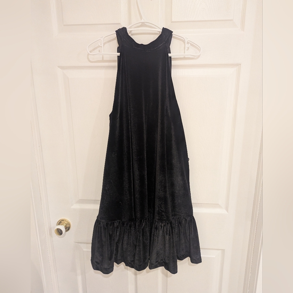 CeCe Velvet Halter Dress with Bow